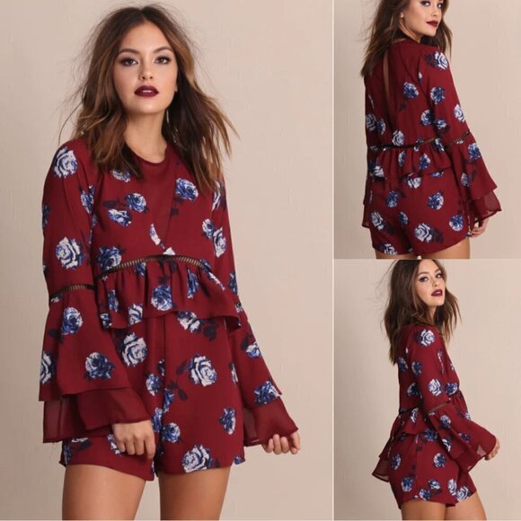 Gianni Bini Boho Floral Romper, Women's Size Small - Picture 1 of 10